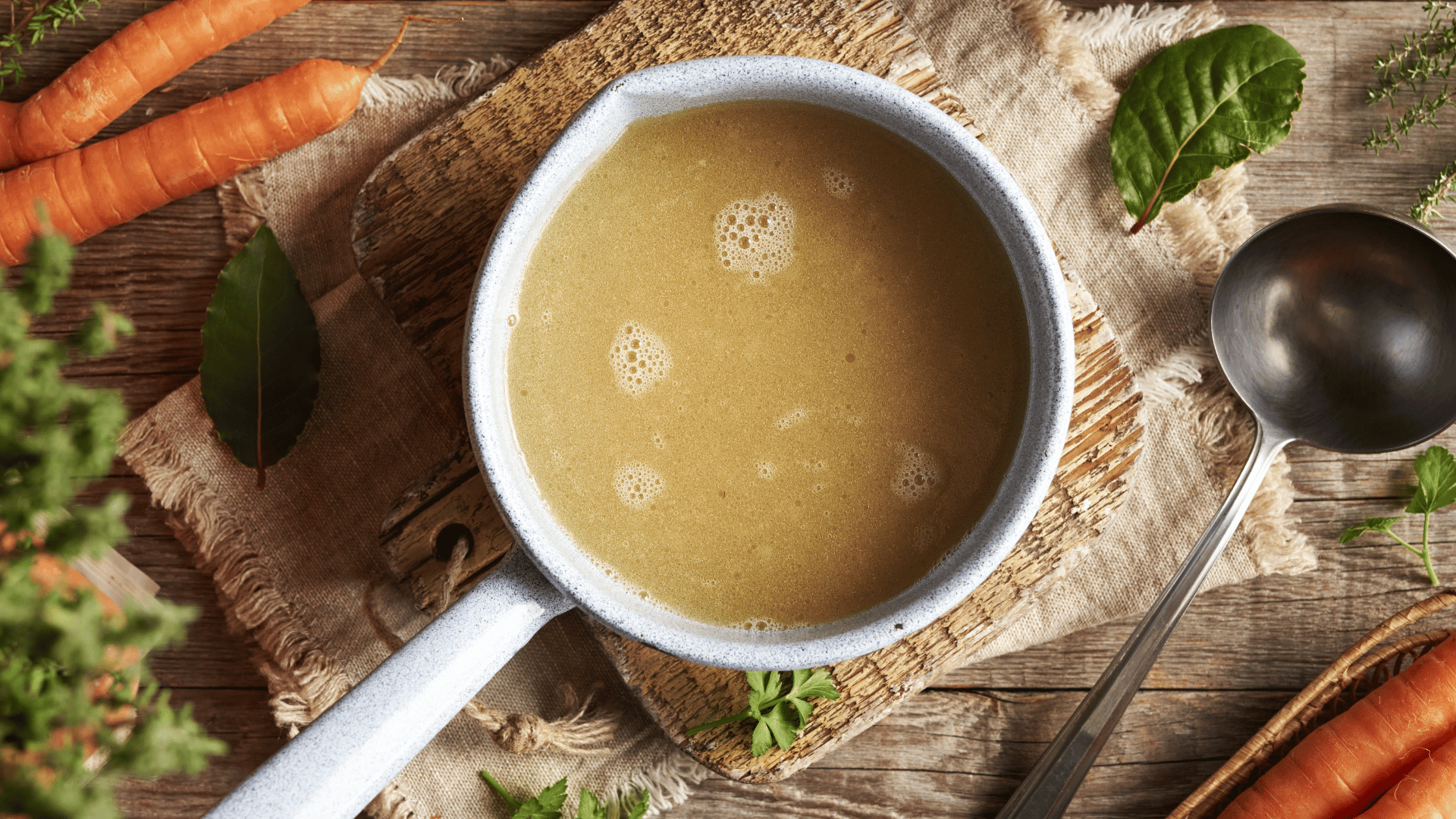 Dr. Karam's bone broth recipe with a veggie broth alternative