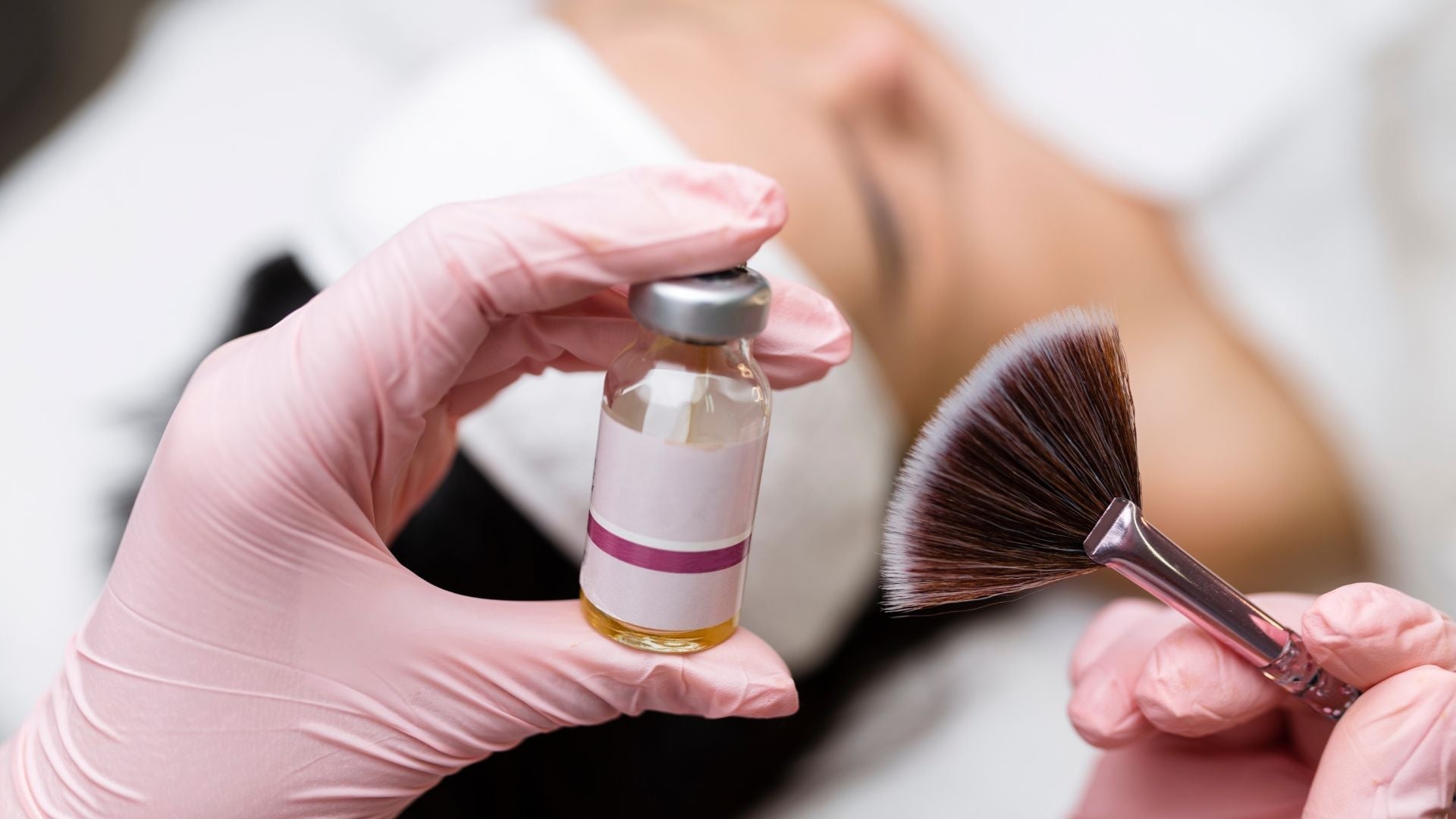 chemical peel solution ready to be applied to skin