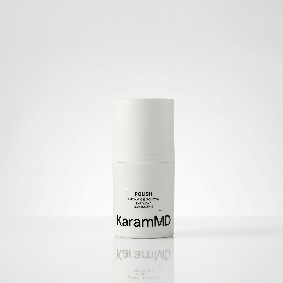 KaramMD Polish exfoliator on a white background